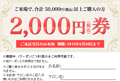 �V���[���[��������ŁA���v 50,000�~�i�ō��j�ȏゲ�w���̂��q�l�u2,000�~���v