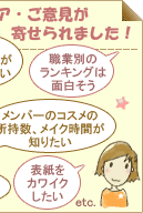 ����ȃA�C�f�A�E���ӌ����񂹂��܂����I