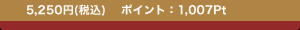 5,250�~(�ō�)�@�|�C���g�F1,007Pt