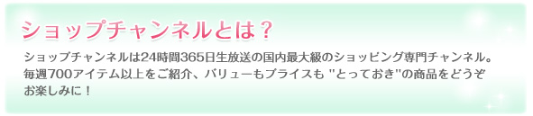 �V���b�v�`�����l���Ƃ́H