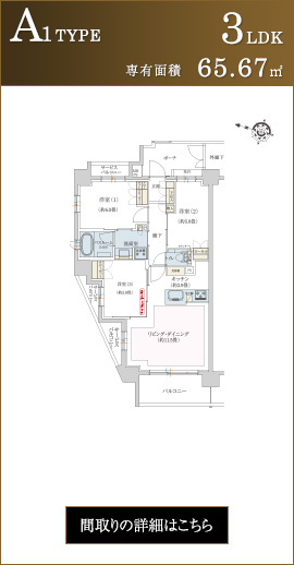 CTYPE 3LDK+WIC 専有面積65.57㎡